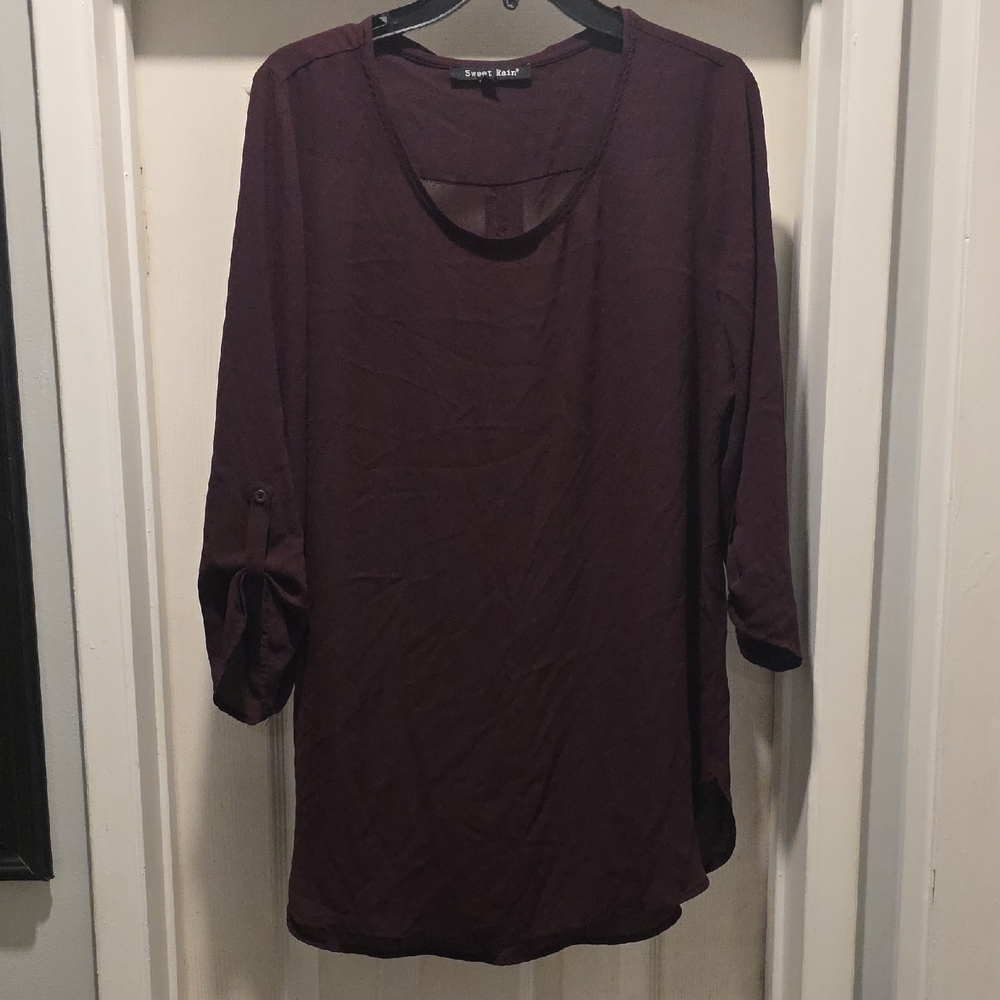 Sweet Rain Deep Purple Blouse